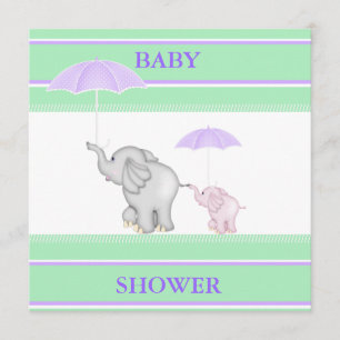 INBJUDANDE OM MIN/LILA UMBRELLA BABY SHOWER INBJUDNINGAR