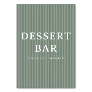 Inbjudande salladgrön efterrätssign for dessertbar bordsnummer