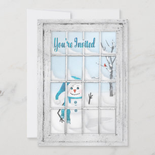 INBJUDANDE - WINTER BLUES - SNÖGUBBE - FÖNSTER INBJUDNINGAR