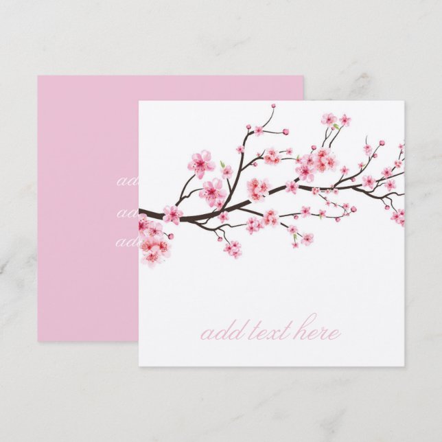 INBJUDANDEKORT: SAKURA CHERRY BLOMMARS INBJUDNINGAR (Fram/baksida)