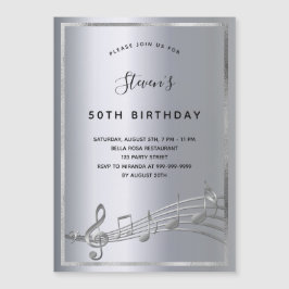 Inbjudandemagnet silver magnetisk inbjudningskort