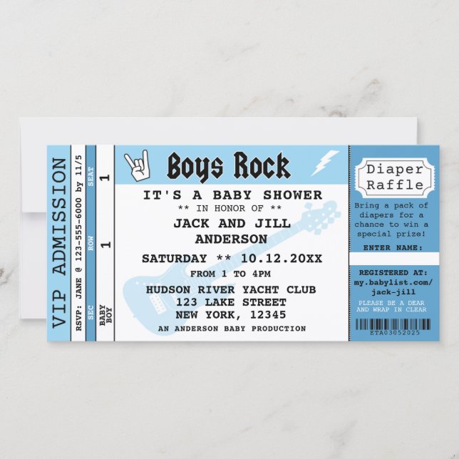 INBJUDANDET BILJETT I POJKE SHOWER CONERT (Framsida)