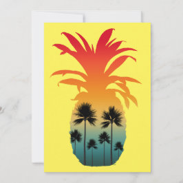 INBJUDANDET HANDFLATAN TRÄD I CALIFORNIA PINEAPPLE INBJUDNINGAR