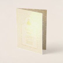 INBJUDANDET TILL REAL Gold Foil Islamic Wedding NI