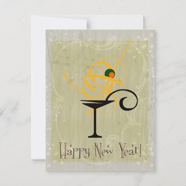 Inbjudangott nytt år party inbjudningar (Framsida)