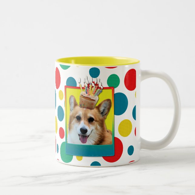 Inbjudanmuffin - Corgi - Owen Två-Tonad Mugg (Höger)