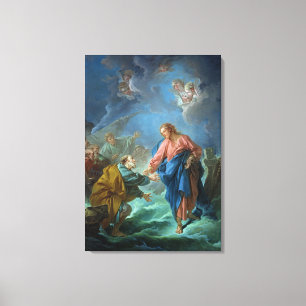 Inbjudna St Peter att gå på vatten, 1766 Canvastryck