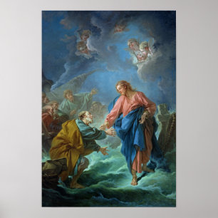 Inbjudna St Peter att gå på vatten, 1766 Poster