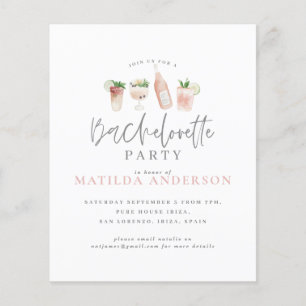 inbjudning till budgetvattenfärgsbachelorette-grup