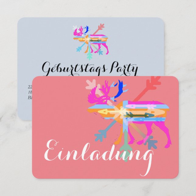 Inbjudningar älg (Fram/baksida)