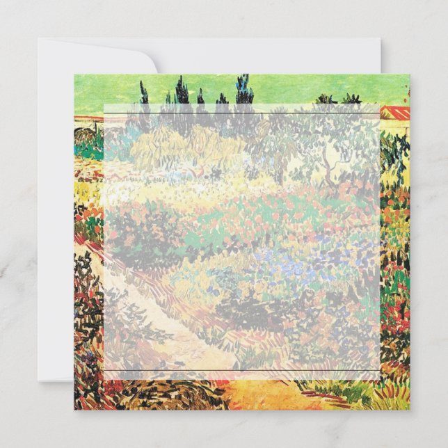 Inbjudningar. Blommande trädgård med stig Inbjudningar (Framsida)