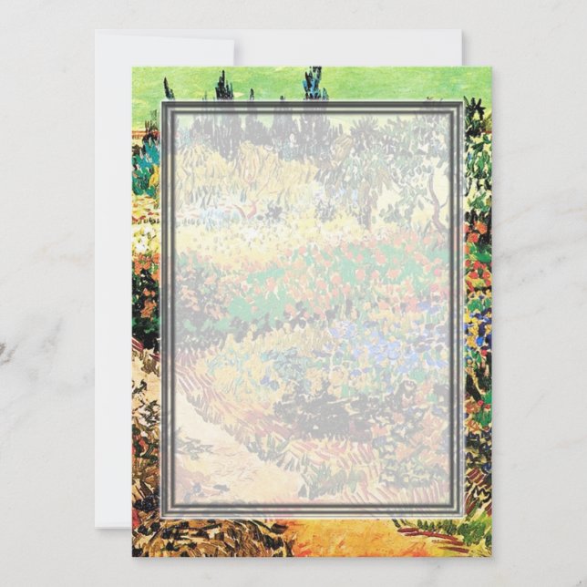 Inbjudningar. Blomstrande trädgård med stig Inbjudningar (Framsida)