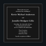 Inbjudningar eller meddelanden på svartvitt fyrkan<br><div class="desc">Den här anpassningsbarna är en svartvit inbjudan som är perfektens väg till inbjudan för dina vänner och din familj till bröllop. Du kan också anpassa texten för alla andra händelser, till exempel en babydusch eller studentfest. Meddelandet om personlig innehåller vit text i svart bakgrund med vit gräns. Du kan enkelt...</div>