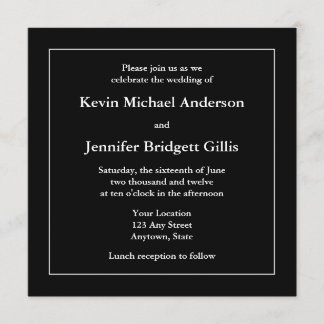 Inbjudningar eller meddelanden på svartvitt fyrkan