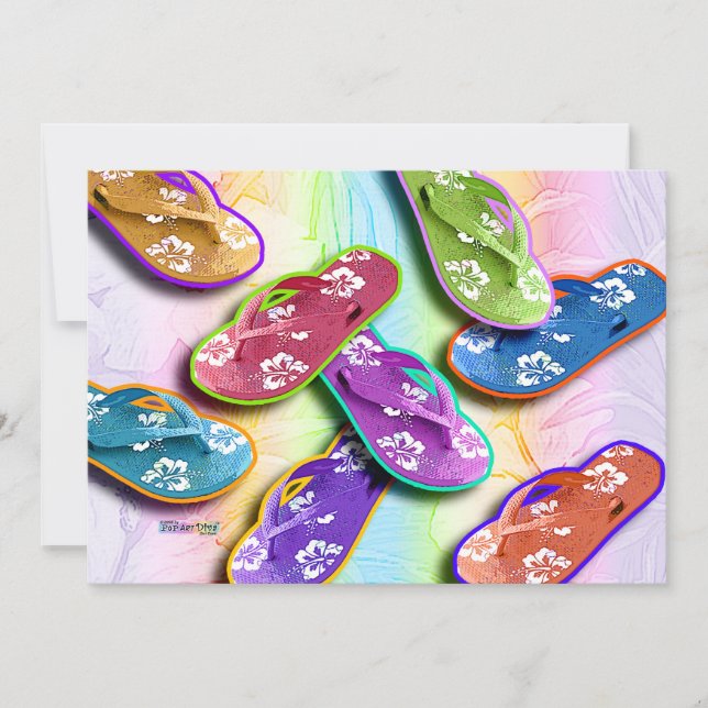 Inbjudningar - Flinflip flops pop Art (Framsida)