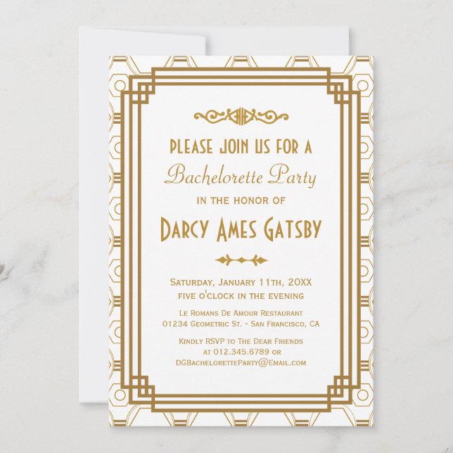 Inbjudningar för art décoBachelorette party (Framsida)