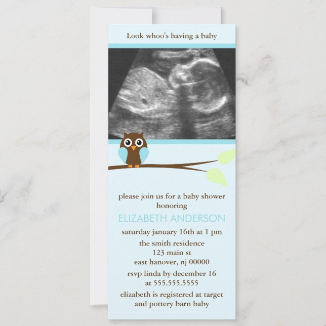 Inbjudningar för baby shower för (Framsida)