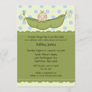 Inbjudningar för baby shower för ärtapodpojke
