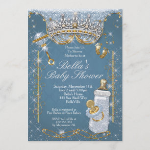 Inbjudningar för baby shower för blåttBling