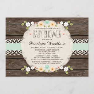 INBJUDNINGAR FÖR BABY SHOWER FÖR BLOMMIGT BOHO FÖR