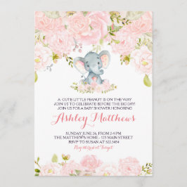 Inbjudningar för baby shower för flickababyelefant
