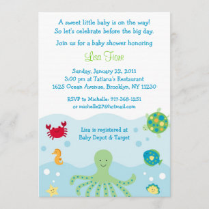Inbjudningar för baby shower för hav för