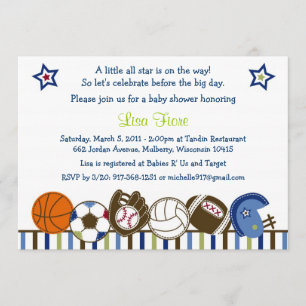 Inbjudningar för baby shower för lekbollsportar