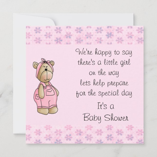 Inbjudningar för babybjörnbaby shower (Framsida)