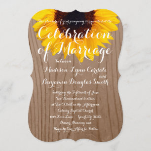 Inbjudningar för bröllop för landsolros lantliga