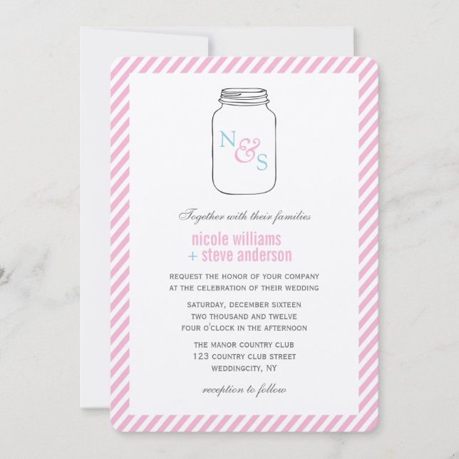 Inbjudningar för bröllop för Monogram för (Framsida)