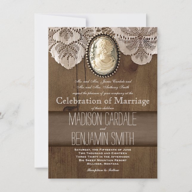 Inbjudningar för bröllop för snöre för (Framsida)