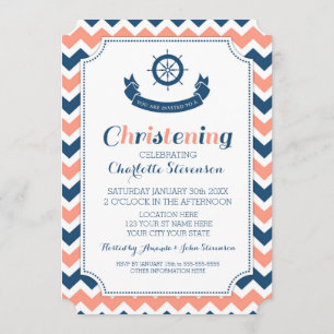 Inbjudningar för Christening för korallblått