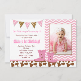 Inbjudningar för Cowgirlfotofödelsedag