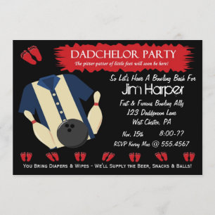 Inbjudningar för Dadchelor bowlingparty