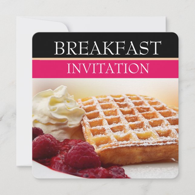 Inbjudningar för dillande- och hallonfruktfrukost (Framsida)