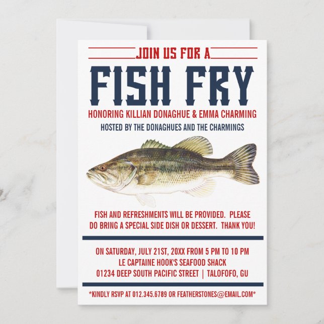 Inbjudningar för fisksmåfiskparty (Framsida)