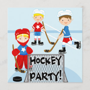 Inbjudningar för födelsedag för hockeysportparty
