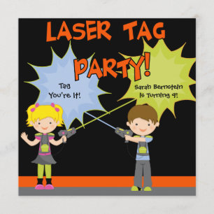 Inbjudningar för födelsedag för laser-märkreparty