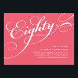 Inbjudningar för födelsedag för shock rosaelegant<br><div class="desc">Denna eleganta 80th födelsedaginbjudan har en modern design för shock rosa och för vit och är fullständigt anpassadet.  En underbar inbjudan för ett formellt eller tillfälligt party.</div>