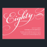 Inbjudningar för födelsedag för shock rosaelegant<br><div class="desc">Denna eleganta 80th födelsedaginbjudan har en modern design för shock rosa och för vit och är fullständigt anpassadet.  En underbar inbjudan för ett formellt eller tillfälligt party.</div>