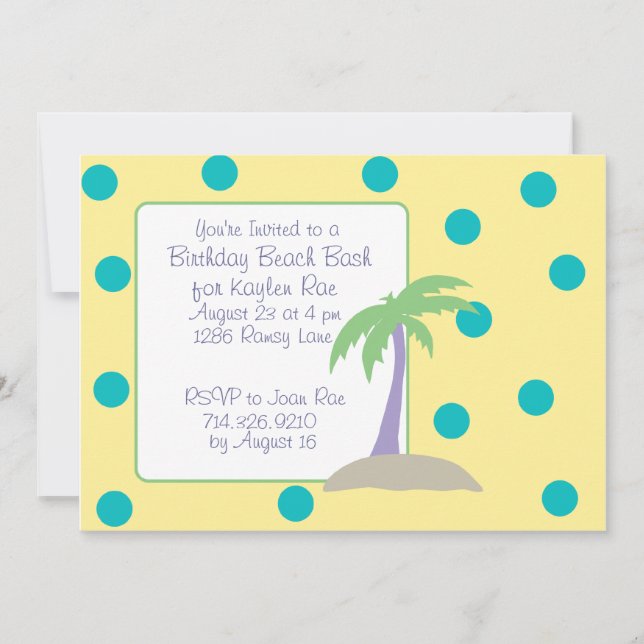 Inbjudningar för födelsedagstrandvåldsamt slag (Framsida)