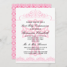 Inbjudningar för första nattvard för rosor arga