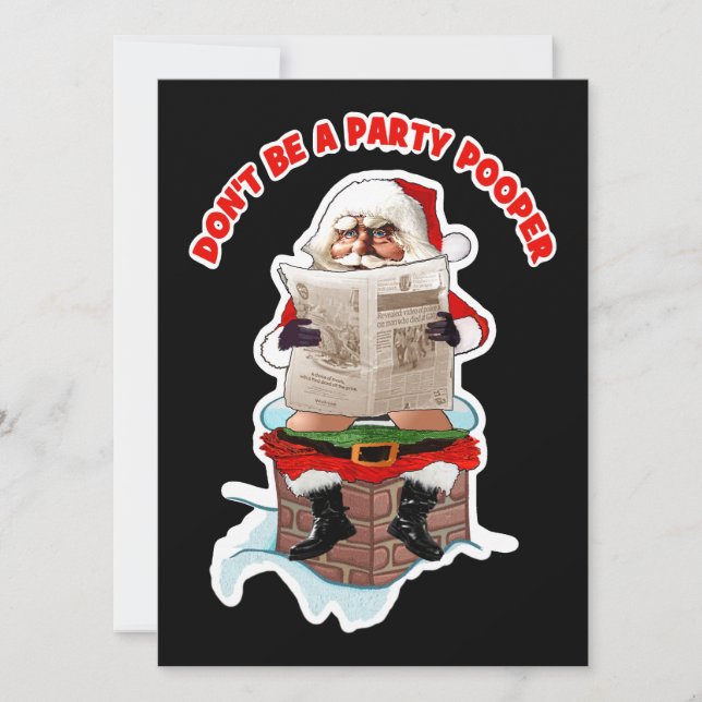 Inbjudningar för jul för Santa "festsabotör" (Framsida)