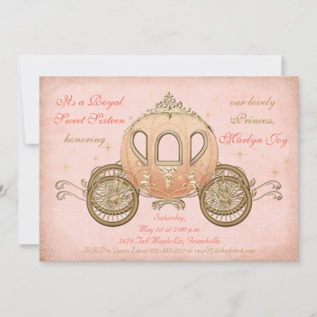 Inbjudningar för korallsagaPrincess Sötsak 16 (Framsida)