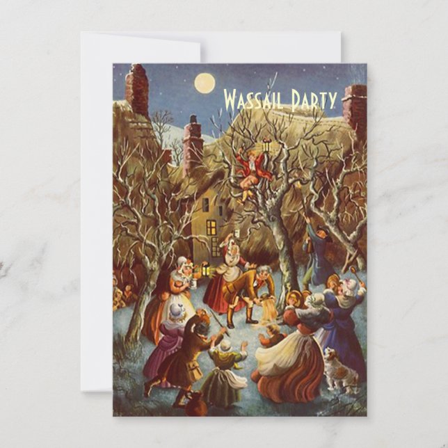 Inbjudningar för månskenpartyWassail julhelg (Framsida)