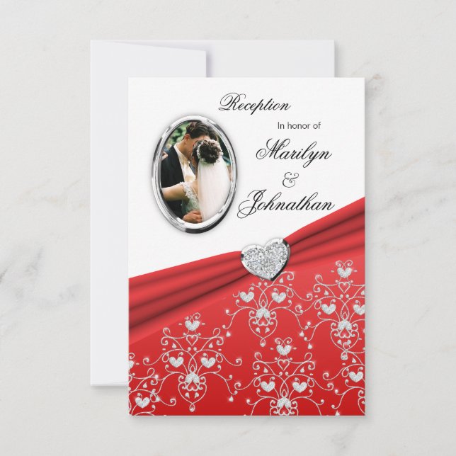 Inbjudningar för mottagande för röd bandhjärta (Framsida)