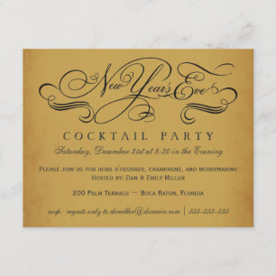 Inbjudningar för nyårsaftoncocktailpartyvintage
