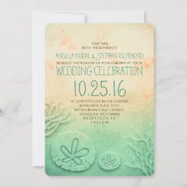 Inbjudningar för Ombre strandbröllop - rodna