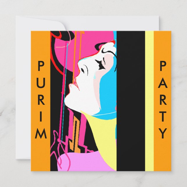 Inbjudningar för påkostat stycke för Purim (Framsida)