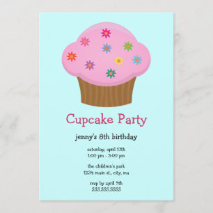 Inbjudningar för party för blommastänkmuffin